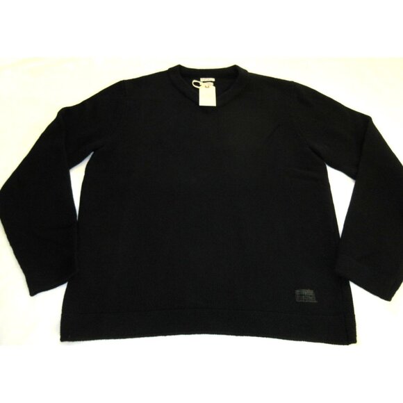 OOBE Brand Men's Heron V Neck Virgin Wool Sweater Classic Black Cozy NWT - Picture 2 of 7